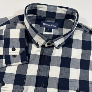 Mizzen+Main XXL Trim Fit kariertes Button Down Langarm Hemd blau weiß Herren - Bild 1 von 9