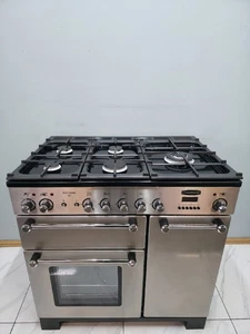 RANGEMASTER KITCHENER 90CM DUAL FUEL RANGE COOKER IN ST,STEEL / CHROME Ref ED280 - Picture 1 of 14