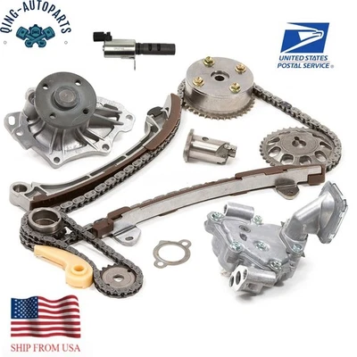 2.4L Timing Chain Kit VVT Gear Water Oil Pump Fit 01-13 Toyota Scion 1AZFE 2AZFE Foto 1 de 4