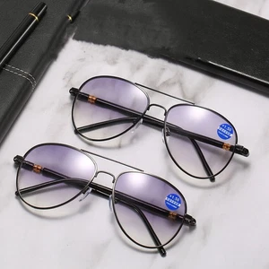 Anti Blaulicht Bifokal für Lese Sonnenbrille Farbverlauf grau getönte Gläser - Bild 1 von 7