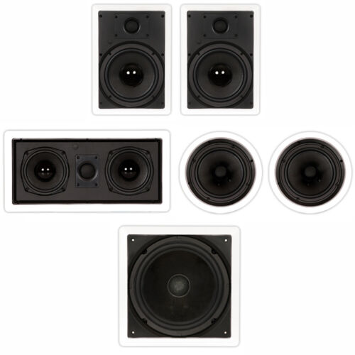 Theater Solutions TST85 Flush Mount 5.1 Speaker Set 8" In Wall and Ceiling