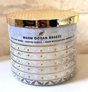 Bath & Body Works Warm Ocean Breeze Candle Scented Large 14.5 oz NEW MARCH - Picture 1 of 9