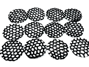 12 Pcs Hair Net Elastic Band Crochet Hair Bun Cover Snood Pearl Ballet Dance Ska - Picture 1 of 8