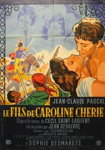"LE FILS DE CAROLINE CHÉRIE" Affiche 1955 (Brigitte BARDOT, J.C. PASCAL) 120x160 - Picture 1 of 1