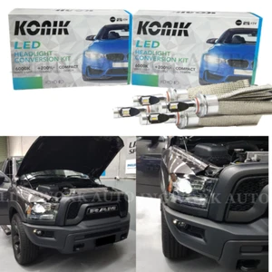 KONIK LED HB3 High & Low Beam Conversion Kit for Dodge RAM 1500 Warlock 20-22 - Picture 1 of 6