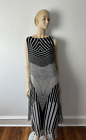 IC BY CONNIE K  STRIPED SLEEVELESS   FULL LENGTH  DRESS SIZE L
