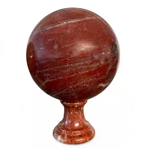 Sfera in Marmo Rosso con Poggiasfera Art Design Scultura da Tavolo Ø20cm - Photo 1 sur 2