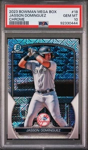 2023 BOWMAN CHROME MEGA BOX JASSON DOMINGUEZ ROOKIE RC #18 PSA 10 - Foto 1 di 2