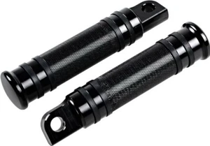 CNC Rear Front Black Foot Pegs For Harley Softail Fatboy Road King Electra Glide - Foto 1 di 7