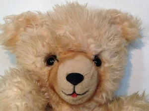 Vintage Teddy Bear Plush Furry Shaggy Long Pile Tan Beige Stuffed Animal 16" - Picture 1 of 10