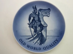 PLACA DECORATIVA 7": Guerrero vikingo en proa de barco ~ DAK Royal Copenhagen - Imagen 1 de 4