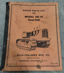 Allis Chalmers Model HD 19 HD19 Crawler Tractor Parts Manual TPL-208B - Picture 1 of 12