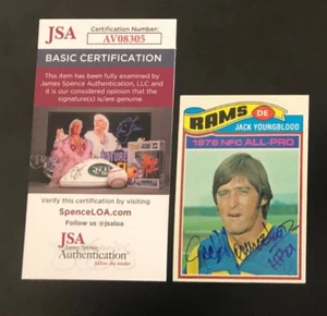 Jack Youngblood 1977 Topps Auto JSA COA - Foto 1 di 1