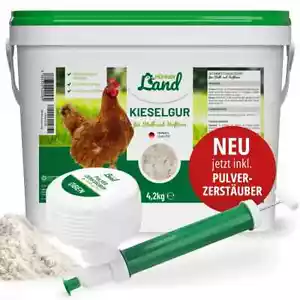 HÜHNER Land Kieselgur für Hühner 4,2 kg mit Pulverzerstäuber - Bild 1 von 5