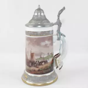 Vintage Kuhr-Kruge Sandizell Lidded Beer Stein with Tag D Greif #2771050 - Picture 1 of 15