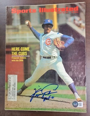 Fergie Jenkins Signed HOF Sports Illustrated Mag 8/30/71 Beckett Auto Cubs  - Image 1 of 4