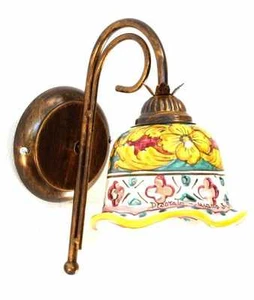 APPLIQUE LAMPADA DA PARETE CLASSICO CERAMICA SICILIANA DECORATA GIULIA/AP1 - Imagen 1 de 1
