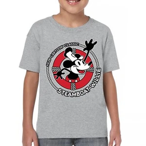 Steamboat Willie Life Preserver Youth T-shirt Funny Classic Cartoon Beach Kids - Picture 1 of 50