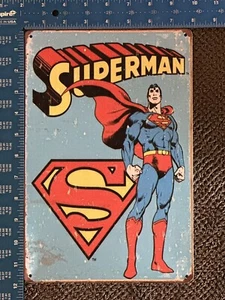 Insegna Latta Metallo Superman Comic Super Hero Distressed Stile Retrò Vintage - Foto 1 di 1