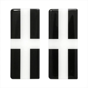 2x Negro 98x42 mm CORNWALL Bandera de Cornualles Número Placa 3D Gel Cúpula Pegatinas Insignia - Imagen 1 de 2