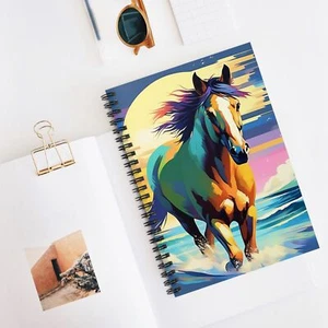 Watercolor Horse 10 Spiral Notebook - Ruled Line - Picture 1 of 10