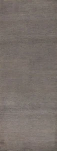 Elegant Handcrafted Gabbeh Solid Grey Wool Runner Rug - Limited Edition" 3x10 - Picture 1 of 16