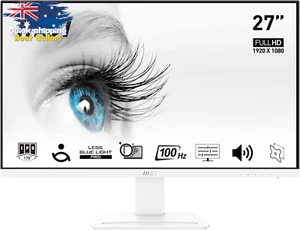 MSI PRO MP273AW 27" FHD IPS Monitor 100Hz 1ms VESA HDMI DP VGA White - Picture 1 of 12