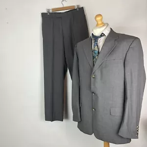 Hugo Boss 2 Piece Suit Men's Dark Grey Size 46R Jacket 32W 32L Trousers Vintage - Picture 1 of 21