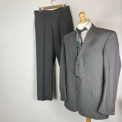 Hugo Boss 2 Piece Suit Men's Dark Grey Size 46R Jacket 32W 32L Trousers Vintage - Image 1 of 4