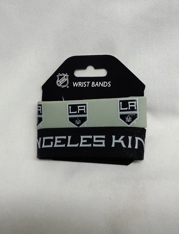 NHL Los Angeles Kings 2 Pack Bracelet Wrist Bands Set Rubber PVC Type Cover