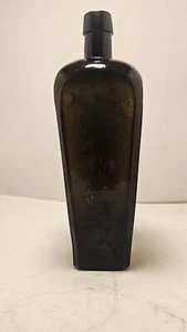 Antique Dutch Olive Green Gin Bottle 10" Tall Great Condition - Picture 1 of 9