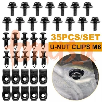 Pernos de carrocería y clips de tuerca en U - Protector protector contra salpicaduras bajo cubierta del motor M6 para Hyundai Foto 1 de 4