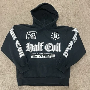 Half Evil 333 Hoodie World Cup Champions 2022 Black Size Large - Picture 1 of 12