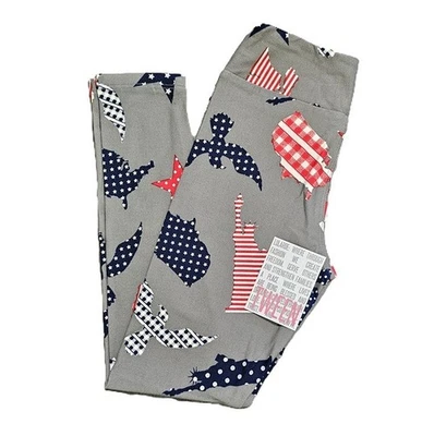 НОВЫЙ! Патриотические леггинсы LuLaRoe для подростков — звезды, полосы и полностью американский стиль - Изображение 1 из 3