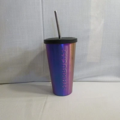 Starbucks Iridescent Blue Stainless Steel Cold Cup 16 oz Double Wall Tumbler - Image 1 of 4