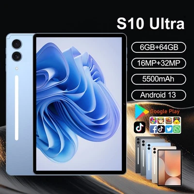 2025 NEW S10 Ultra Tab 11 inch 6+64GB Andoird 13 Tablet Dual SIM 5500mAh 5G WIFI - Image 1 of 4