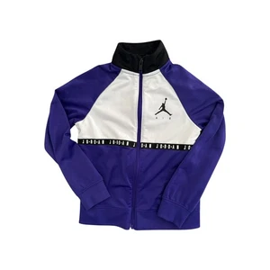 Jordan Track Jacket Performance Full Zip Purple White Black Kids Size 6-7 YRS - Picture 1 of 5