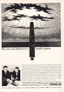 1959 Douglas: Care and Feeding Missile System Vintage Print Ad - Bild 1 von 1