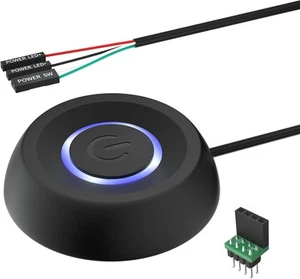 Bouton d'alimentation PC, bouton de bureau interrupteur externe ON off noir - Photo 1/6