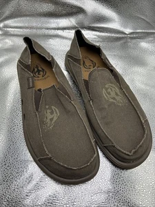 Skechers Shoes Men’s Size 12 Choc Canvas Slip On Loafers Comfort Flats 60696 - Picture 1 of 15