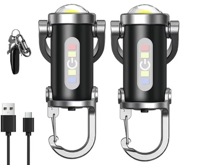2x Mini Keychain Flashlight 1200LM Waterproof Mini LED Tasc 3 Modes - Image 1 of 4