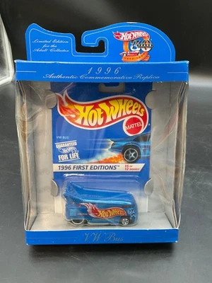 Autobús de arrastre VW Hot Wheels 1996 primeras ediciones azul #6 de 12 (#1) Foto 1 de 3