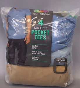 Fruit Of The Loom Men's Pocket T-shirts Tees 4-pack Assorted Colors Size L - Picture 1 of 5