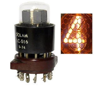 Tube NIXIE LC-516 DOLAM + oryginal socket holder - TESTED - - Picture 1 of 9