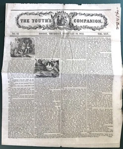 Revista de periódico infantil vintage del 19 de febrero de 1852 Art EL COMPAÑERO DE LA JUVENTUD - Imagen 1 de 2