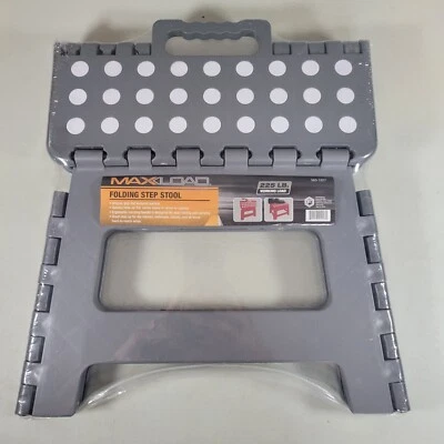 Max Load Folding Step Stool – 225 lb Capacity – Compact Plastic – Non-Slip Grip  - Image 1 of 4