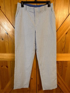 IZOD Youth Boys Pinstripe Flat Front Dress Pants 20 Reg Blue White Cotton nwt (4 - Picture 1 of 7