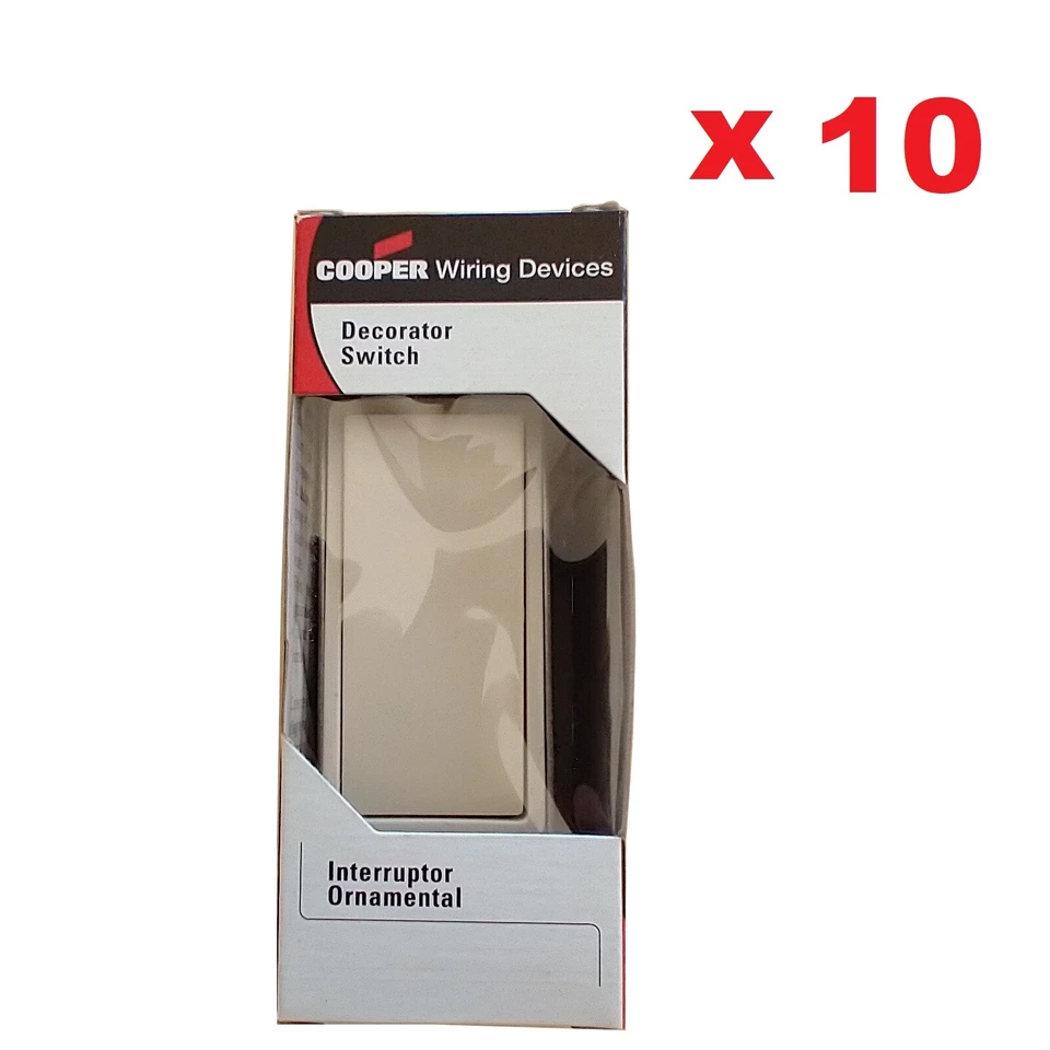 24 Cooper Eagle Light Almond Single Pole Rocker Light Switch 15A 6501LA