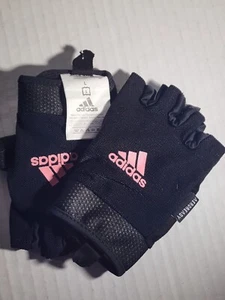 Adidas Essential Adjustable Workout Fingerless Gloves Black / Pink ( L ) - Picture 1 of 1
