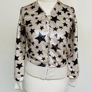 Ted Baker Womens Sequins Stars Reversible Jacket U.K. Size 6 - Picture 1 of 13